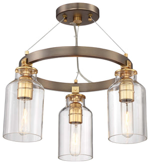 Minka-Lavery - 4553-588 - Three Light Semi Flush (Convertible To Pendant) - Morrow - Bronze
