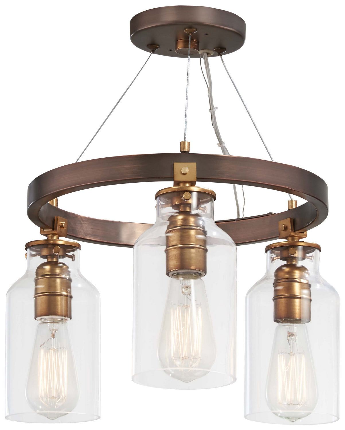 Minka-Lavery - 4553-588 - Three Light Semi Flush (Convertible To Pendant) - Morrow - Bronze