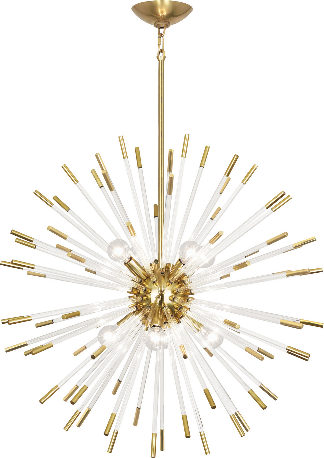 Robert Abbey - 166 - Eight Light Chandelier - Andromeda - Modern Brass w/Clear Acrylic Rods