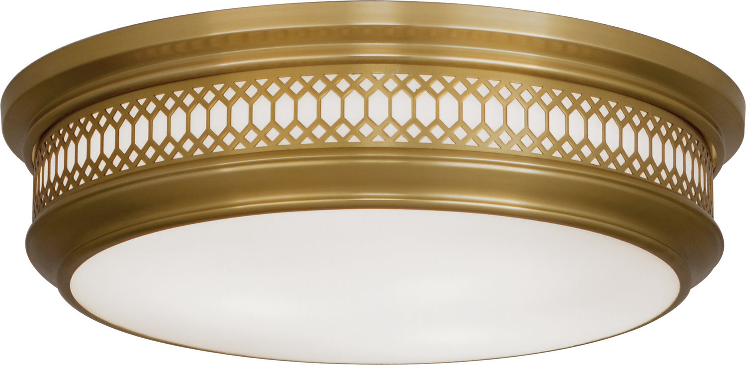 Robert Abbey - 307 - Three Light Flushmount - Williamsburg Tucker - Antique Brass