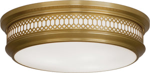 Robert Abbey - 307 - Three Light Flushmount - Williamsburg Tucker - Antique Brass