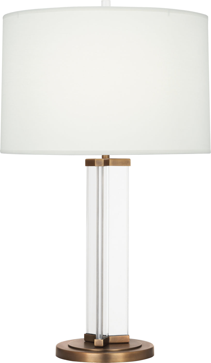 Robert Abbey - 472 - One Light Table Lamp - Fineas - Clear Glass and Aged Brass