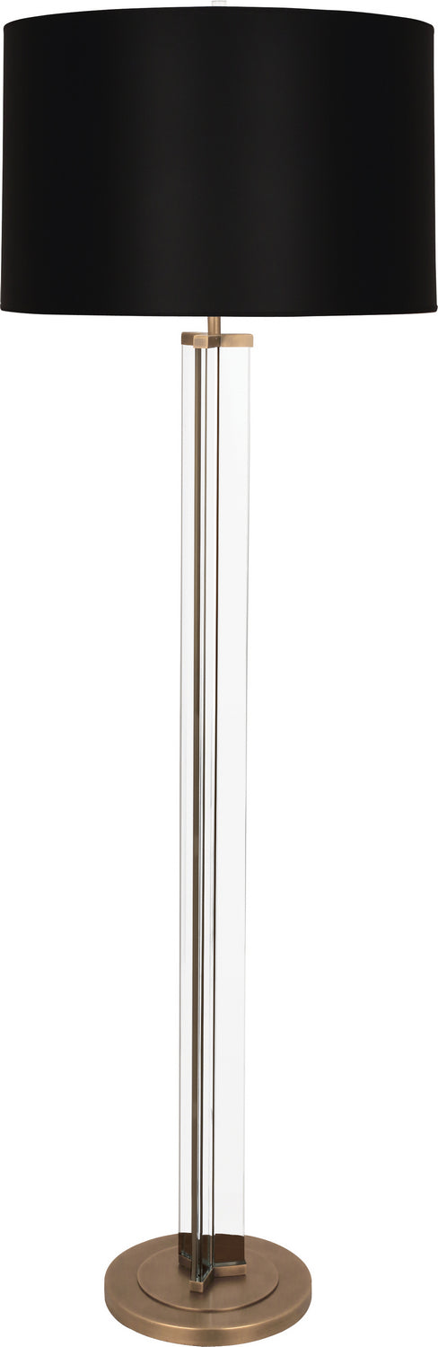 Robert Abbey - 473B - One Light Floor Lamp - Fineas - Clear Glass and Aged Brass