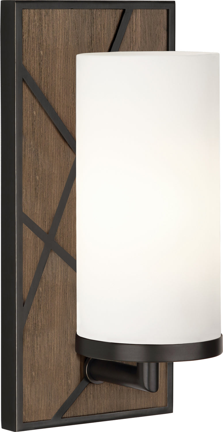 Robert Abbey - 543W - One Light Wall Sconce - Michael Berman Bond - Smoked Walnut Wood w/Deep Patina Bronze