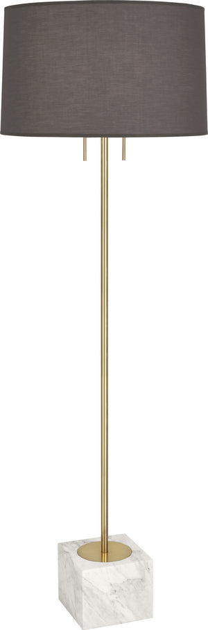 Robert Abbey - 680G - Two Light Floor Lamp - Jonathan Adler Canaan - Antique Brass w/Carrara Marble Base