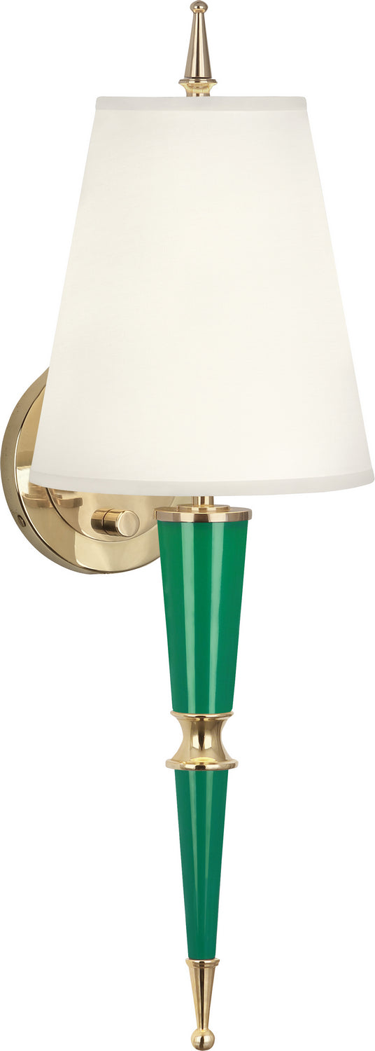 Robert Abbey - G903X - One Light Wall Sconce - Jonathan Adler Versailles - Emerald Lacquered Paint w/Modern Brass