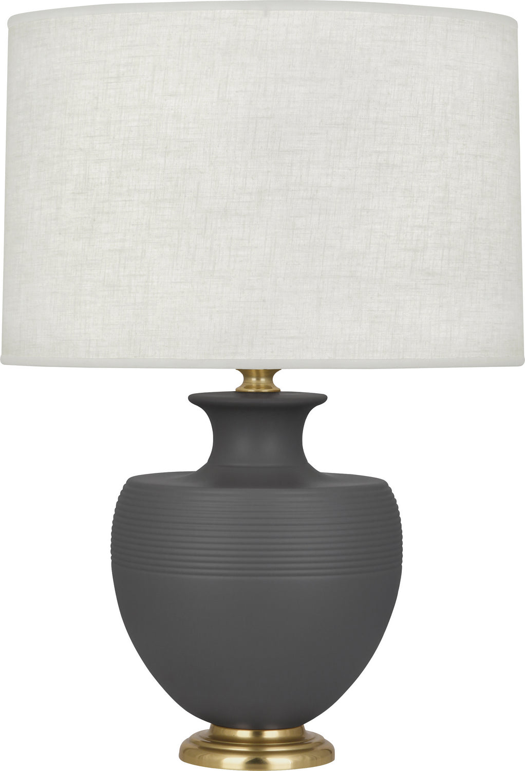 Robert Abbey - MCR21 - One Light Table Lamp - Michael Berman Atlas - Matte Ash Glazed Ceramic w/Modern Brass