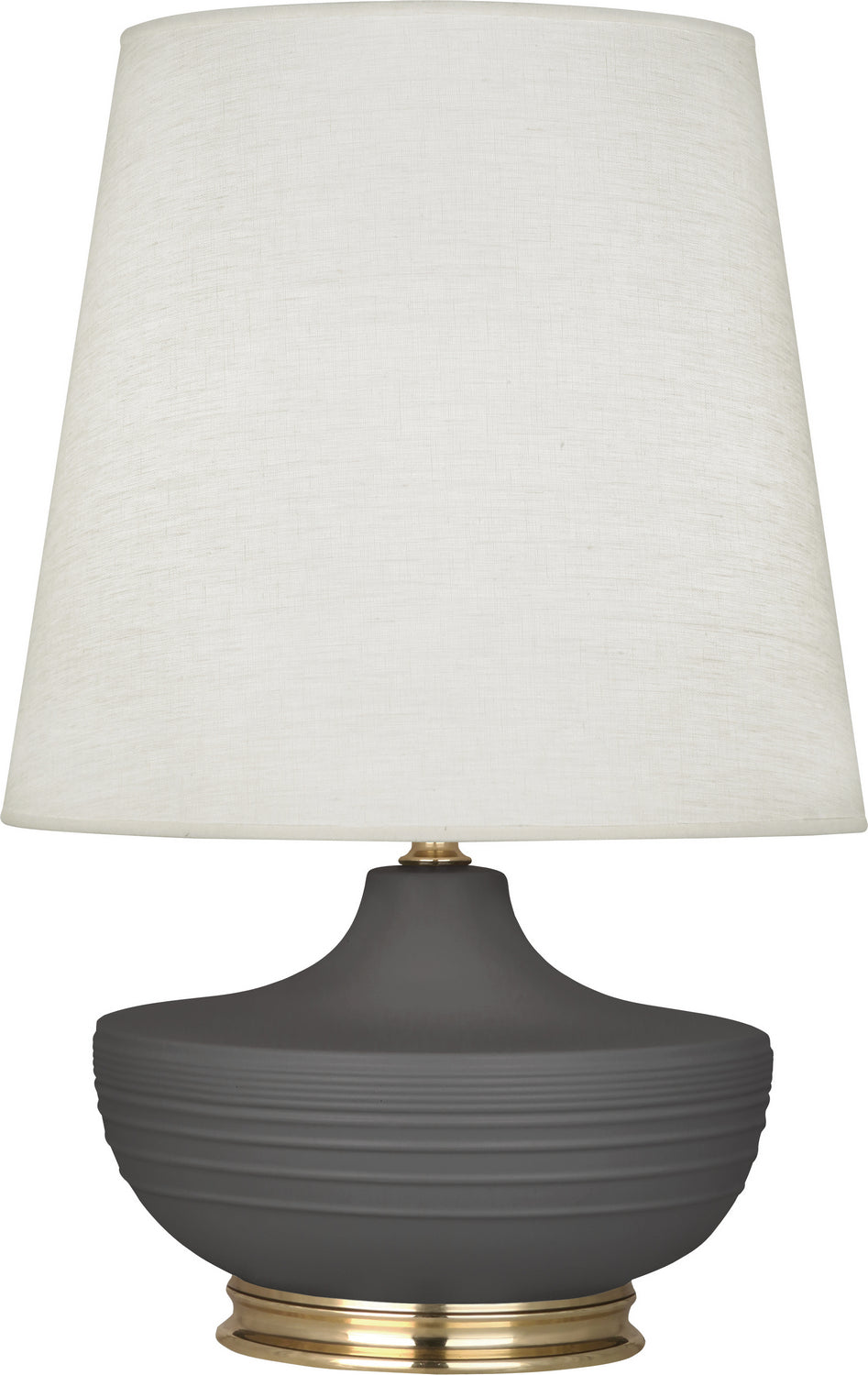 Robert Abbey - MCR24 - One Light Table Lamp - Michael Berman Nolan - Matte Ash Glazed Ceramic w/Modern Brass