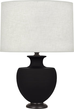 Robert Abbey - MDC22 - One Light Table Lamp - Michael Berman Atlas - Matte Dark Coal Glazed Ceramic w/Deep Patina Bronze