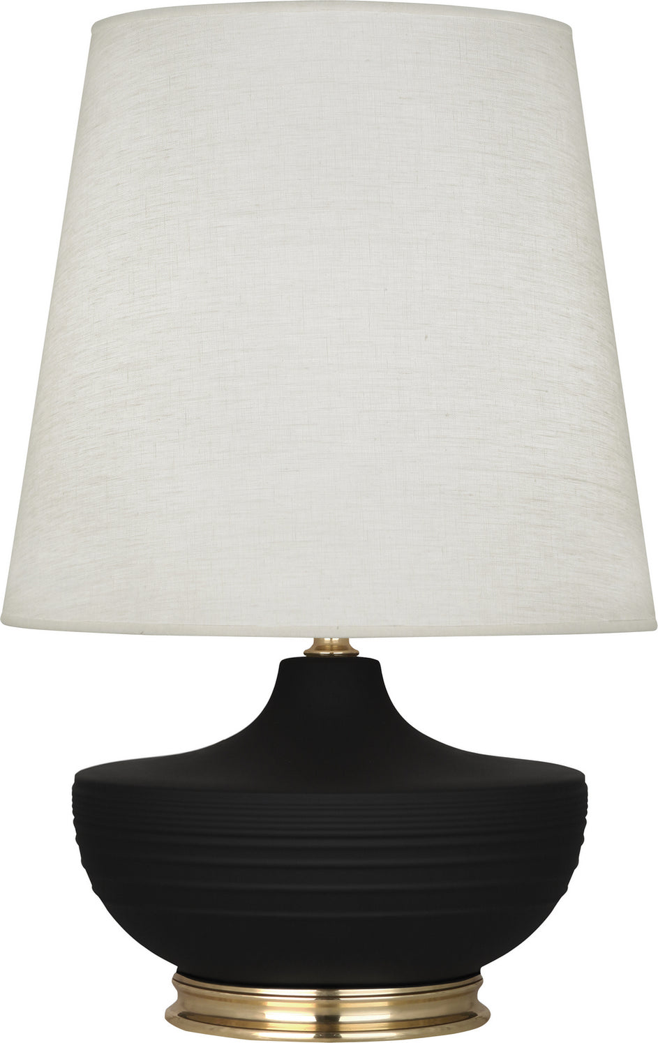 Robert Abbey - MDC24 - One Light Table Lamp - Michael Berman Nolan - Matte Dark Coal Glazed Ceramic w/Modern Brass