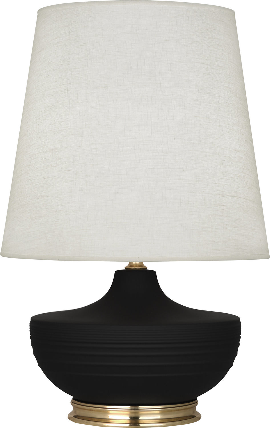 Robert Abbey - MDC24 - One Light Table Lamp - Michael Berman Nolan - Matte Dark Coal Glazed Ceramic w/Modern Brass