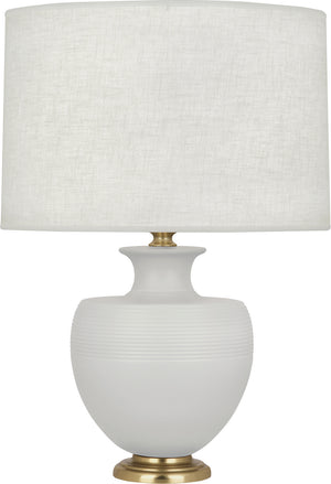 Robert Abbey - MDV21 - One Light Table Lamp - Michael Berman Atlas - Matte Dove Glazed Ceramic w/Modern Brass