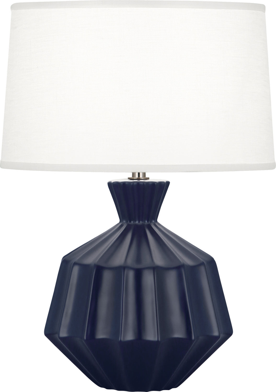 Robert Abbey - MMB18 - One Light Table Lamp - Small Orion - Matte Midnight Blue Glazed Ceramic
