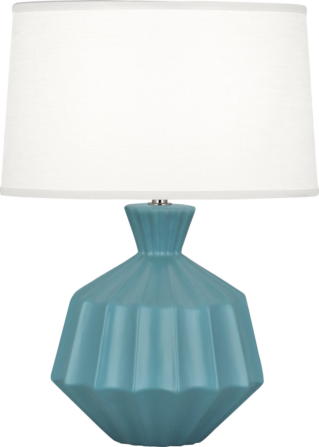 Robert Abbey - MOB18 - One Light Table Lamp - Small Orion - Matte Steel Blue Glazed Ceramic