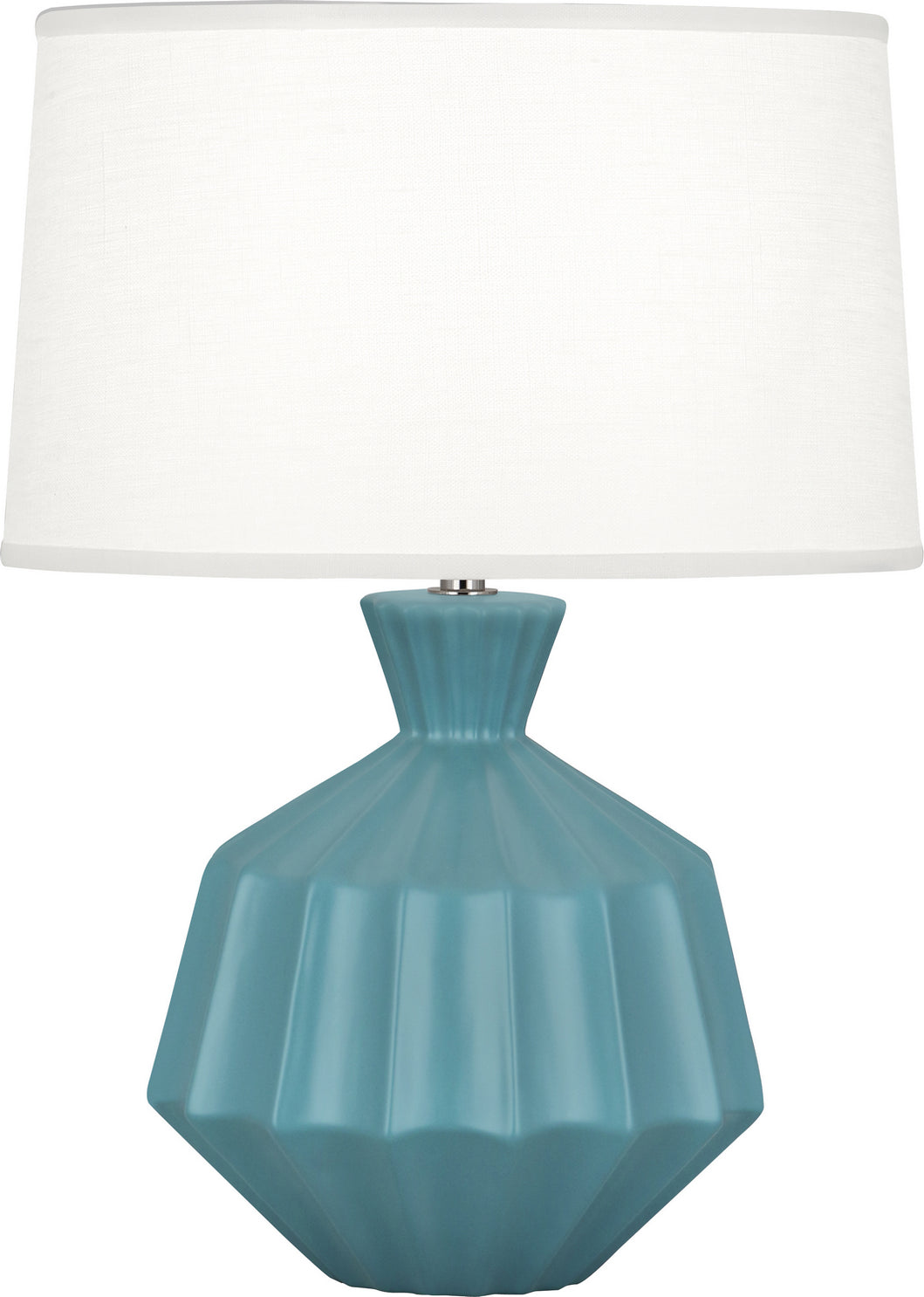 Robert Abbey - MOB18 - One Light Table Lamp - Small Orion - Matte Steel Blue Glazed Ceramic