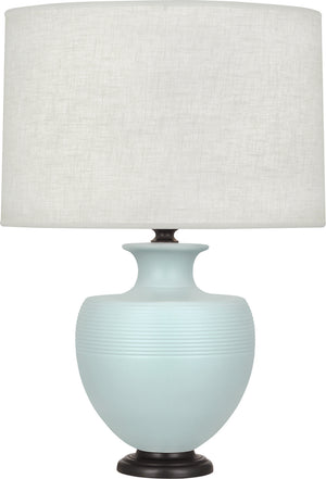 Robert Abbey - MSB22 - One Light Table Lamp - Michael Berman Atlas - Matte Sky Blue Glazed Ceramic w/Deep Patina Bronze