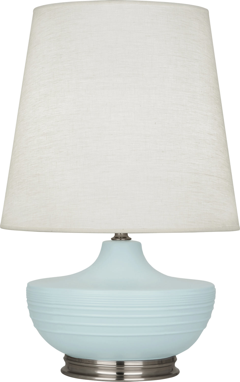 Robert Abbey - MSB23 - One Light Table Lamp - Michael Berman Nolan - Matte Sky Blue Glazed Ceramic w/Dark Antique Nickel