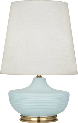 Robert Abbey - MSB24 - One Light Table Lamp - Michael Berman Nolan - Matte Sky Blue Glazed Ceramic w/Modern Brass