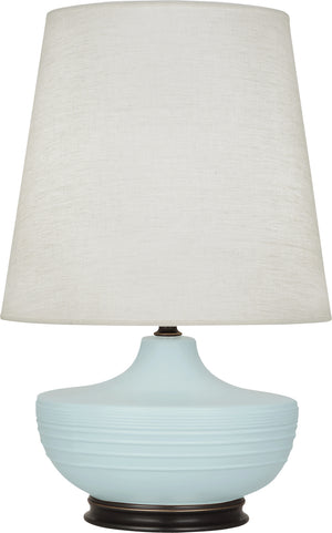 Robert Abbey - MSB25 - One Light Table Lamp - Michael Berman Nolan - Matte Sky Blue Glazed Ceramic w/Deep Patina Bronze