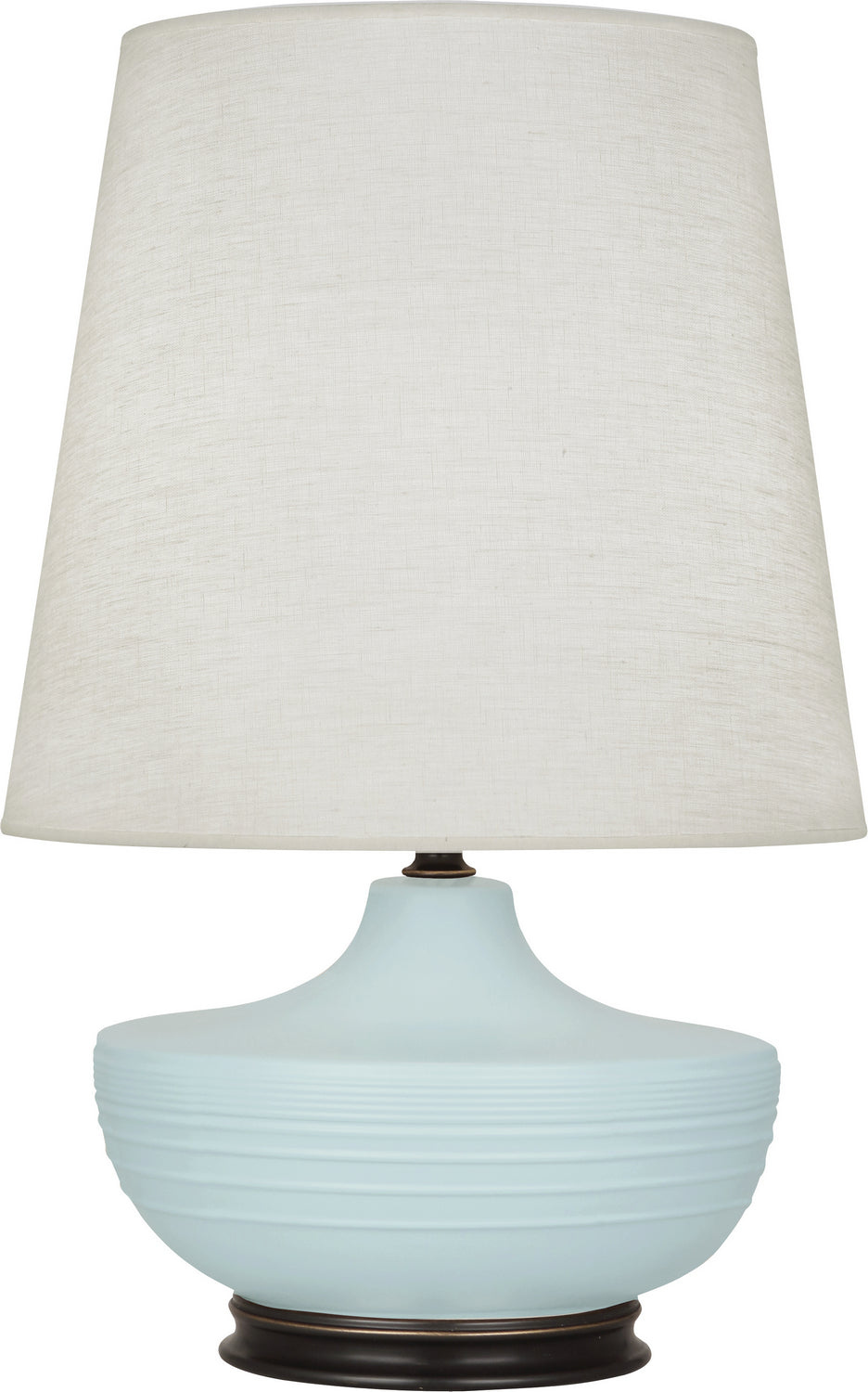 Robert Abbey - MSB25 - One Light Table Lamp - Michael Berman Nolan - Matte Sky Blue Glazed Ceramic w/Deep Patina Bronze