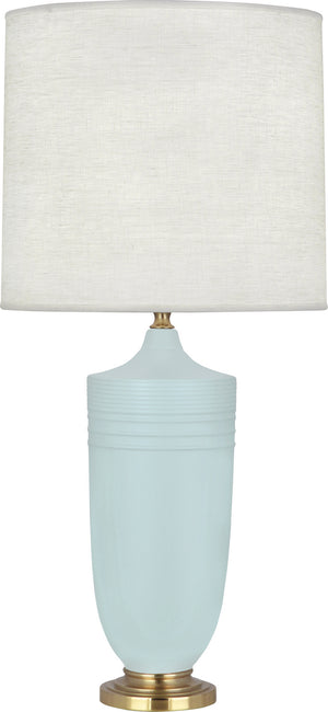 Robert Abbey - MSB27 - One Light Table Lamp - Michael Berman Hadrian - Matte Sky Blue Glazed Ceramic w/Modern Brass