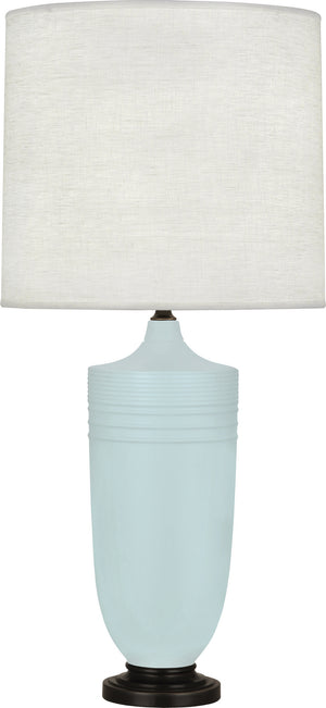 Robert Abbey - MSB28 - One Light Table Lamp - Michael Berman Hadrian - Matte Sky Blue Glazed Ceramic w/Deep Patina Bronze