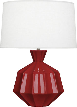 Robert Abbey - OX999 - One Light Table Lamp - Orion - Oxblood Glazed Ceramic