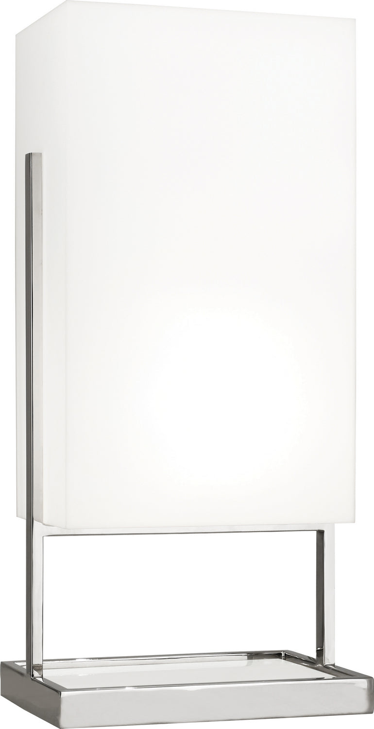 Robert Abbey - S196 - One Light Table Lamp - Nikole - Polished Nickel, White Marble