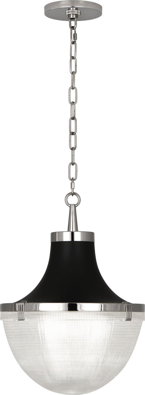 Robert Abbey - S3391 - One Light Pendant - Brighton - Polished Nickel Matte Black Shade Hood