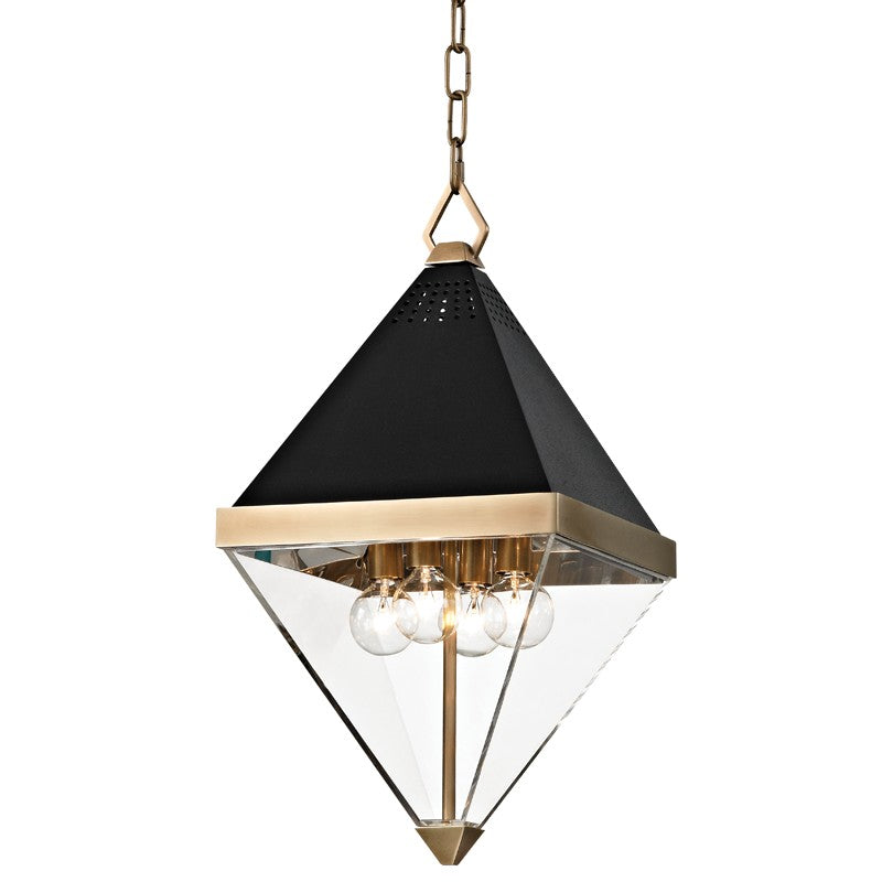 Hudson Valley - 4510-AGB - Four Light Pendant - Coltrane - Aged Brass