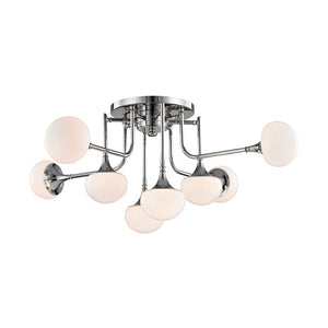 Hudson Valley - 4708-PN - LED Semi Flush Mount - Fleming - Polished Nickel