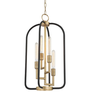 Hudson Valley - 8314-AGB - Four Light Chandelier - Angler - Aged Brass