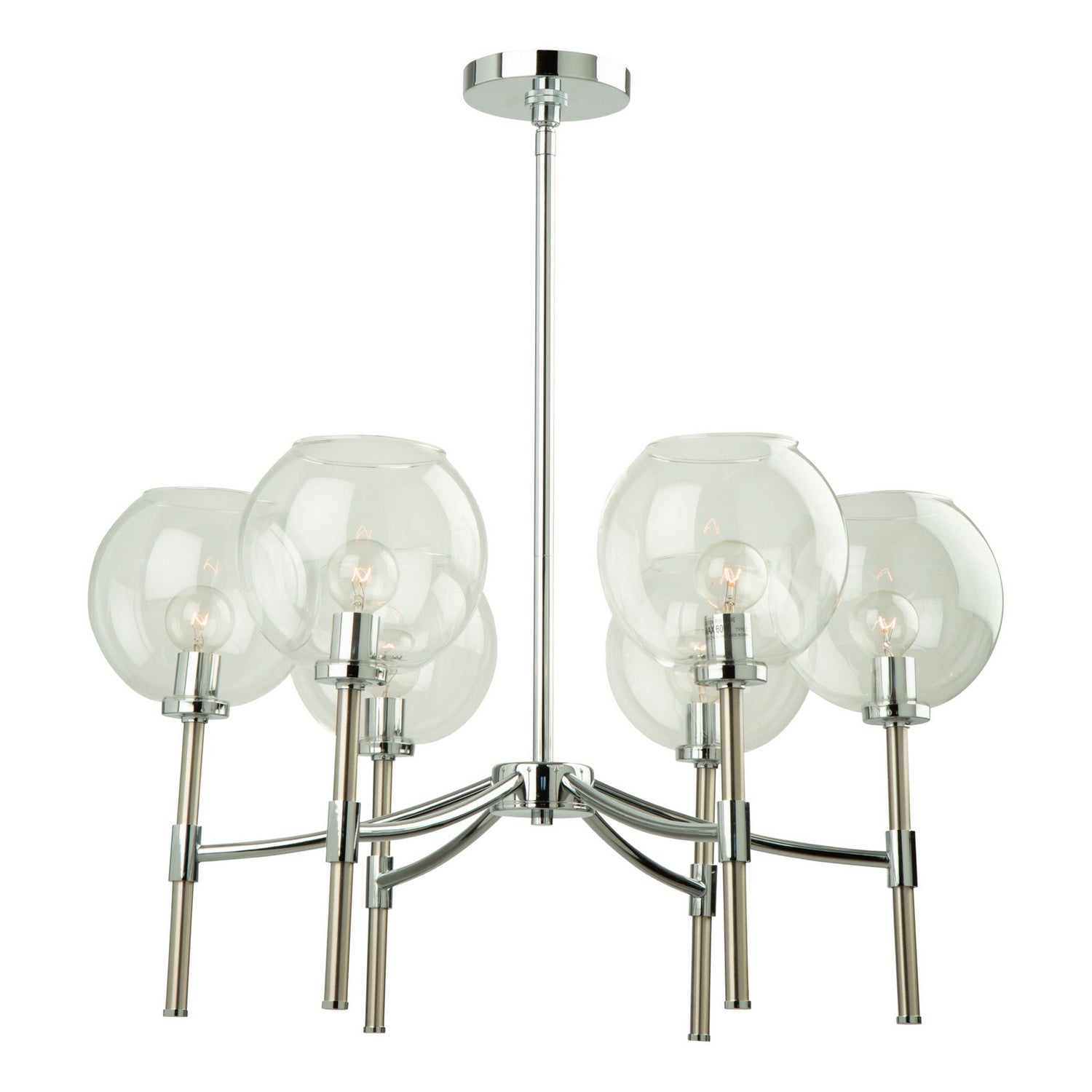 Artcraft - SC13126CB - Six Light Chandelier - Hamilton - Chrome & Brushed Nickel