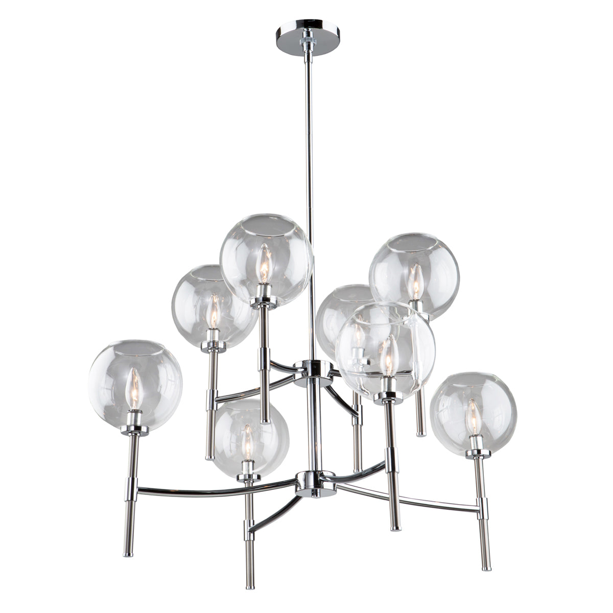 Artcraft - SC13128CB - Eight Light Chandelier - Hamilton - Chrome & Brushed Nickel