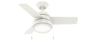 Hunter - 59301 - 36" Ceiling Fan - Aker - Fresh White