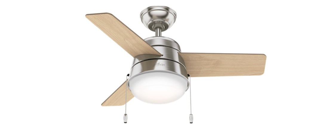 Hunter - 59303 - 36" Ceiling Fan - Aker - Brushed Nickel