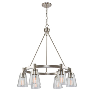 Artcraft - AC10765BN - Six Light Chandelier - Clarence - Brushed Nickel