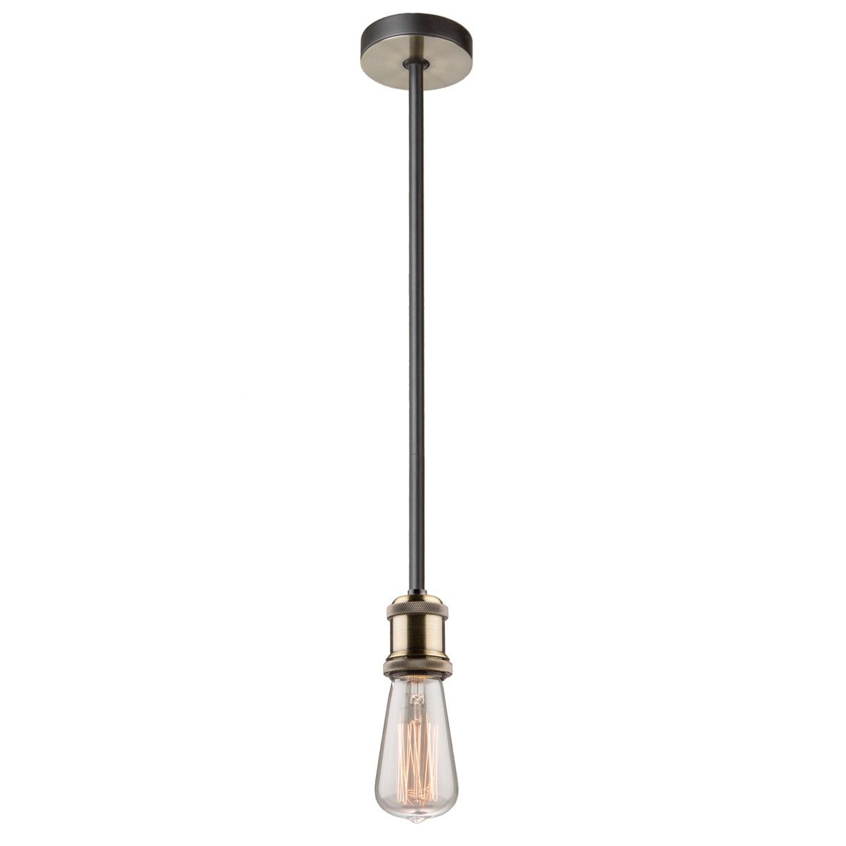 Artcraft - AC10780BK - One Light Pendant - Tribeca - Matte Black & Satin Brass