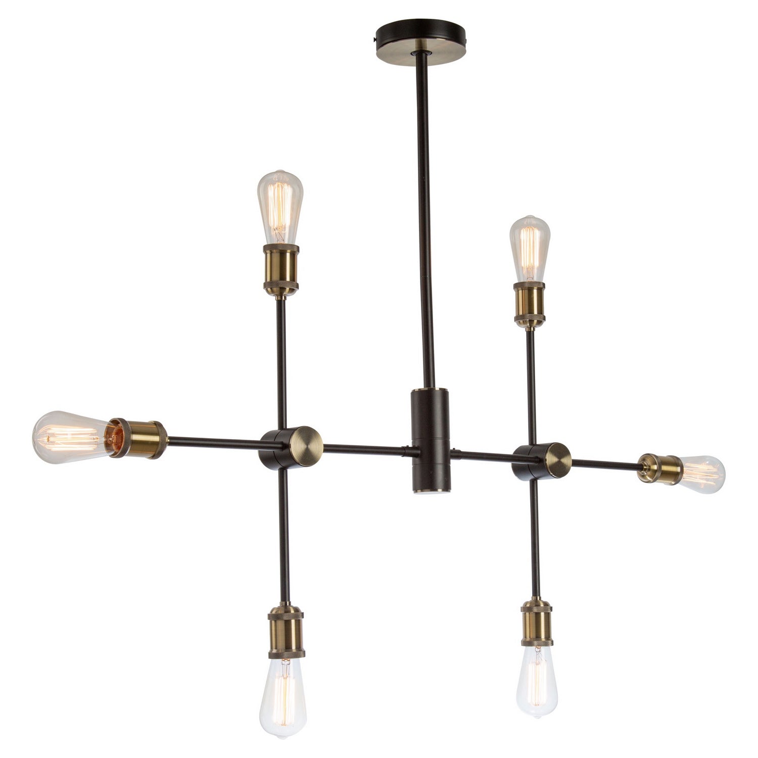 Artcraft - AC10786BK - Six Light Chandelier - Tribeca - Matte Black & Satin Brass