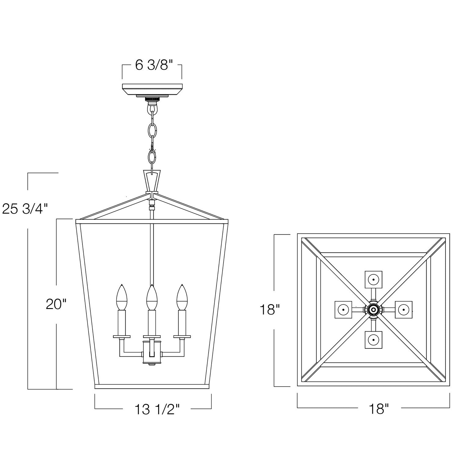 Norwell Lighting - 1081-MB-NG - Four Light Pendant - Cage - Matte Black