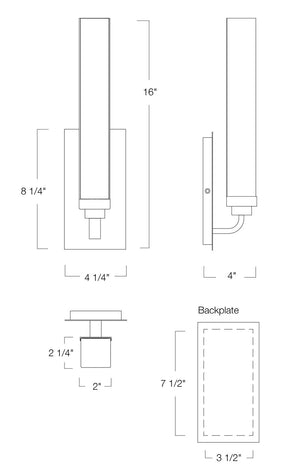 Norwell Lighting - 8961-CH-MO - LED Wall Sconce - Tetris - Chrome