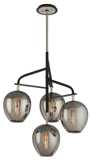 Troy Lighting - F4295-TBK/PN - Four Light Chandelier - Odyssey - Textured Black & Polish Nickel