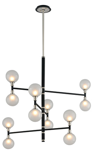 Troy Lighting - F4826-TBK/PN - 12 Light Chandelier - Andromeda - Textured Black & Polish Nickel