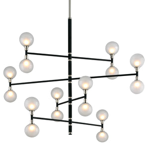 Troy Lighting - F4827-TBK/PN - 16 Light Chandelier - Andromeda - Textured Black & Polish Nickel