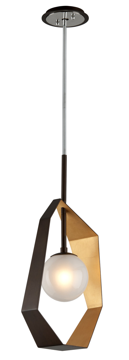 Troy Lighting - F5523-BRZ/GL/SS - One Light Pendant - Origami - Bronze With Gold Leaf