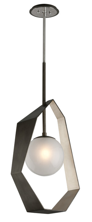 Troy Lighting - F5534 - One Light Pendant - Origami - Graphite With Silver Leaf