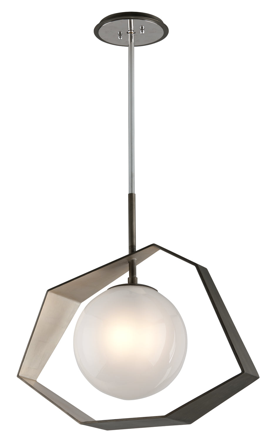 Troy Lighting - F5536-GRA/SL/SS - One Light Chandelier - Origami - Graphite With Silver Leaf