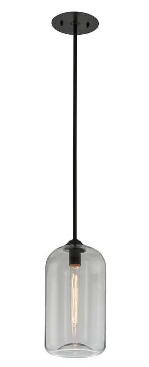 Troy Lighting - F5561-SBK - One Light Pendant - District - Soft Black