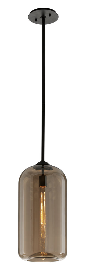 Troy Lighting - F5572-SBK - One Light Pendant - District - Soft Black