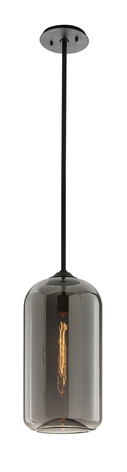 Troy Lighting - F5582-SBK - One Light Pendant - District - Soft Black